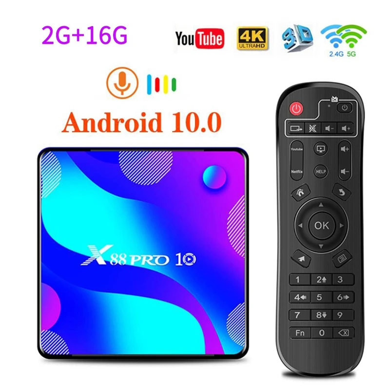 Android 10 0 X88 PRO TV Box RK3318 4K Google Store Netflix Youtube Max 2 Гб RAM 16 ROM|ТВ-приставки и медиаплееры| |