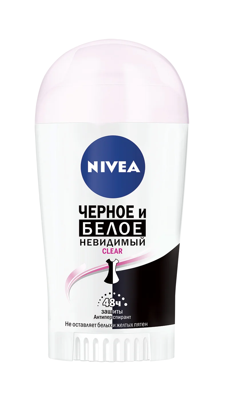NIVEA Део-Стик женский CLEAR Невидимая Защита для черного и белого 40мл | Красота