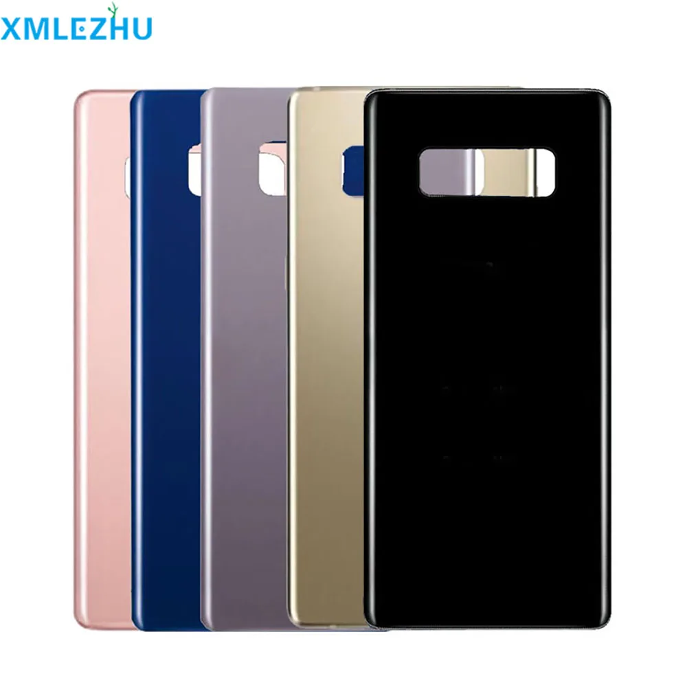 10 шт. для samsung Galaxy Note 8 Note8 N950 крышка батареи Задняя стеклянная крышка задняя дверь корпус с логотипом с наклейкой