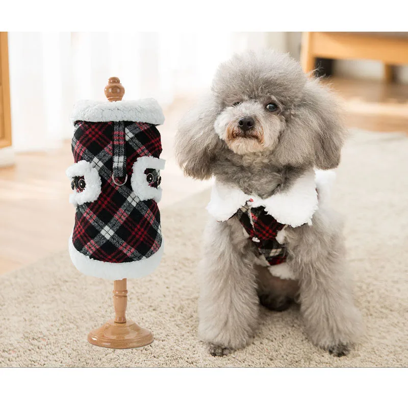 plaid Куртка для собак в английском стиле; клетчатая одежда для щенков; одежда для чихуахуа; зимний теплый жилет для домашних животных; пальто для маленьких собак; костюм для домашних животных - Цвет: plaid