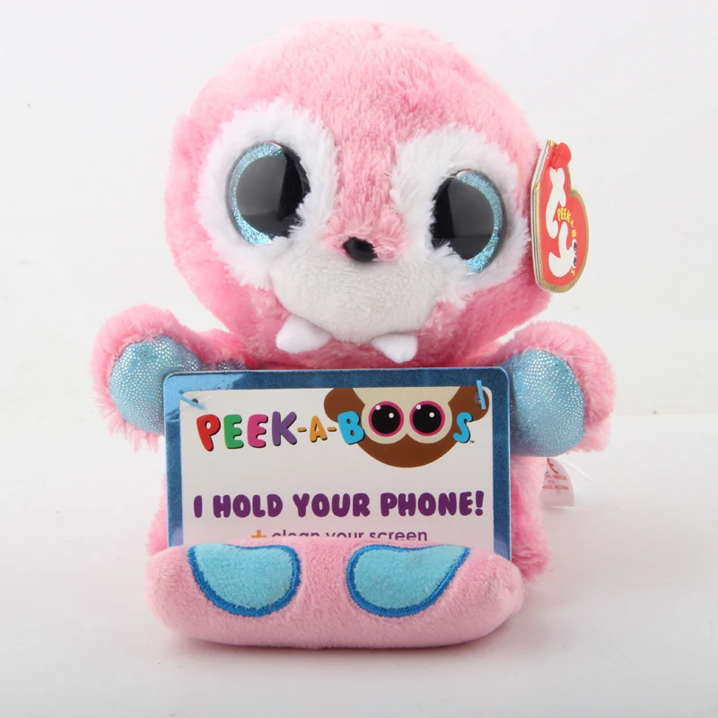 Ty Peek-A-Boo держатель телефона с экраном очиститель снизу плюшевые игрушки животных Жираф Сова Единорог слон кролик кукла