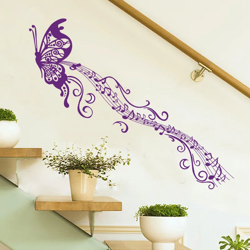 AliExpress наклейки на стену фиолетовая бабочка три поколения съемные наклейки на стену спальня гостиная диван ТВ фон CC691