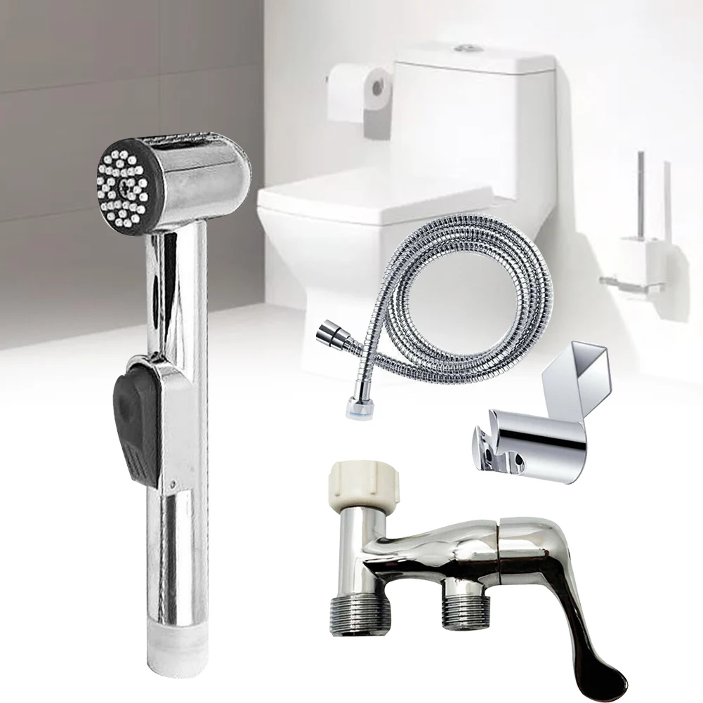 

Leakproof Portable 7/8inch Adapter Shower Spray Bathroom Holder Hose Nozzle Head Toilet Bidet Set Handheld Wall Mounted Hanging