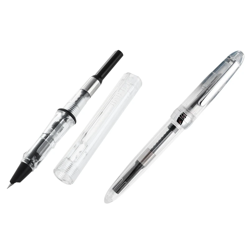 

1x JINHAO 992 Fountain Pen(Translucent) Translucent White & 5Pcs Blue Ink Jinhao 599 All Series 2 Suits Medium Fine Nib Fountain