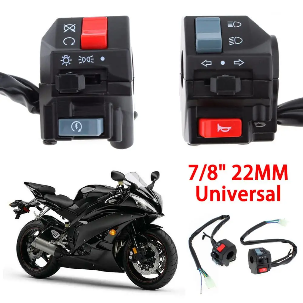 

Pair DC 12V Motorcycle 7/8" Handlebar Horn Turn Signals Electrical Start Switch