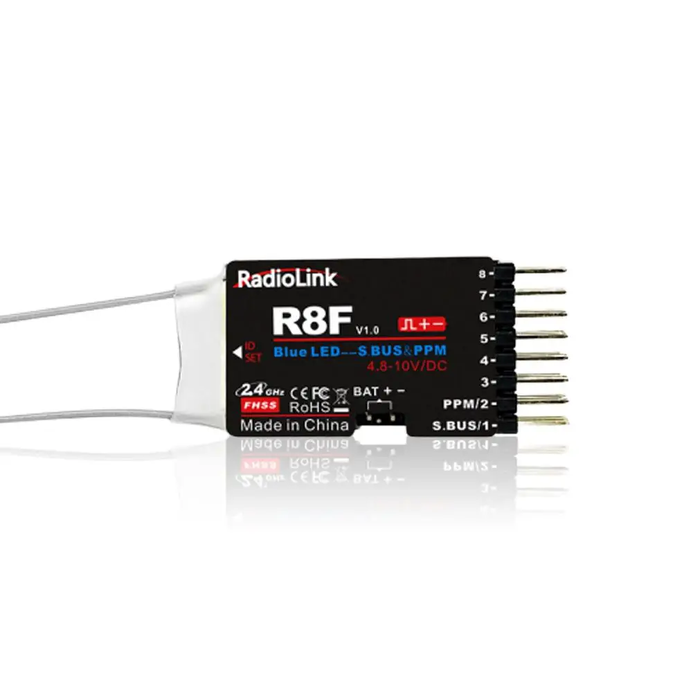 

Radiolink R8F 8CH 2.4G Receiver with Two Way Transmission Dual Antenna FPV Car Boat 2.4G Signal for RC Transmitter