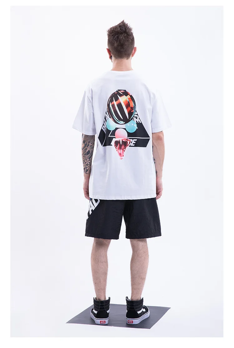 Дворцовая жизнь 18ss мужская одежда Sans Ferg Cobra Teeth треугольная Мужская Повседневная футболка из чистого хлопка