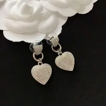 

Female Jewelry Micro Pave Cubic Zirconia Gold Color Earrings Heart Earrings For Women Girls