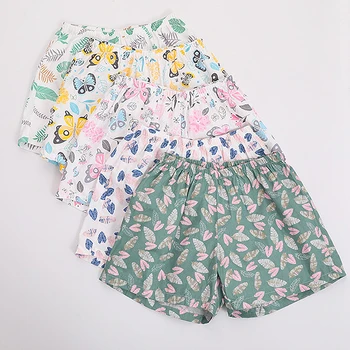 

Women Sleep Short Pants Cotton Gauze Pajamas Summer Home Beach Bottoms Lounge Sleepwear Loose Large Size Printing