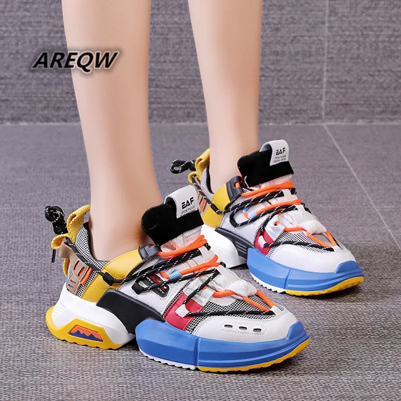 

New Trend Casual Shoes Color Matching 2019 Spring and Autumn Fashion Korean Sports Shoes with Women's Shoes