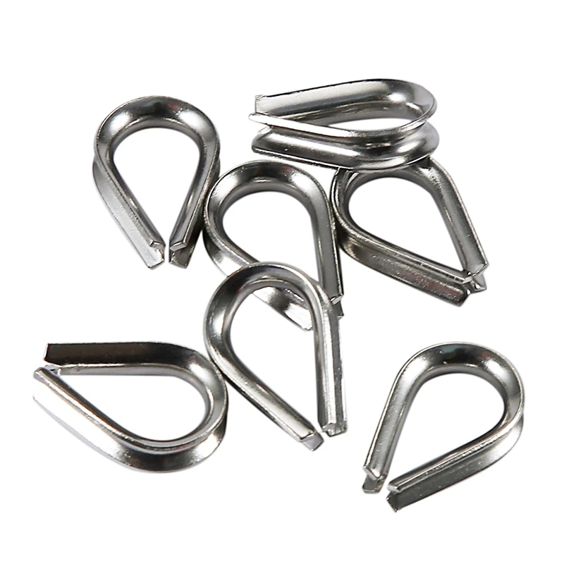 225Pcs M2 / 3/4 / 5 Stainless Steel Thimble and 6-Size Aluminum Crimping Loop Sleeve Assortment Kit for 1/16 inch- 3/16 inch Di