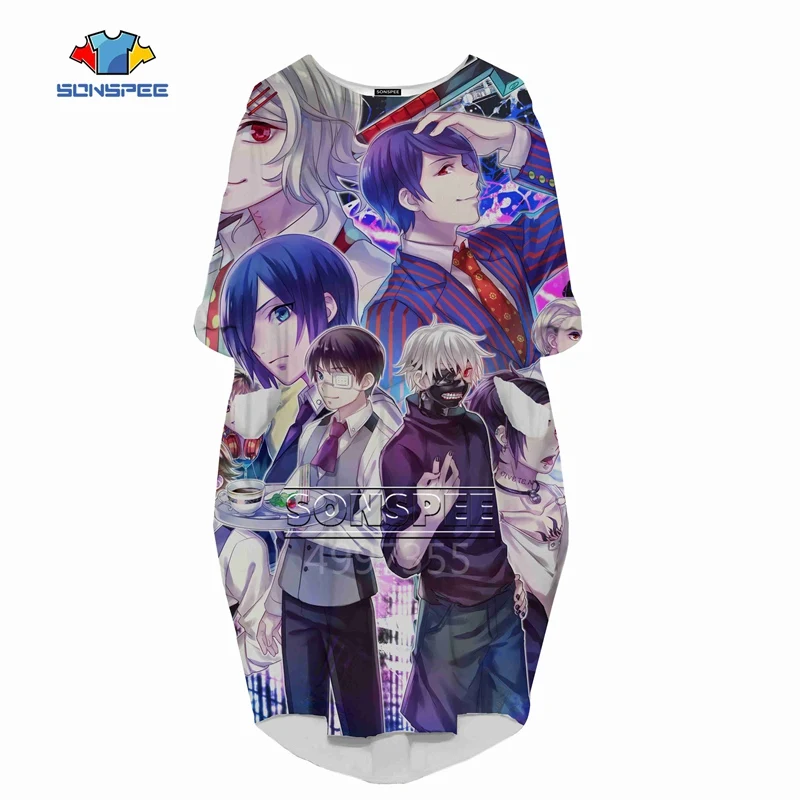 2 SONSPEE 3D печатных Kirishima Tōka Harajuku женское модное Повседневное платье в стиле хип-хоп высокого качества с длинным рукавом женская одежда для девочек L11 - Цвет: 2