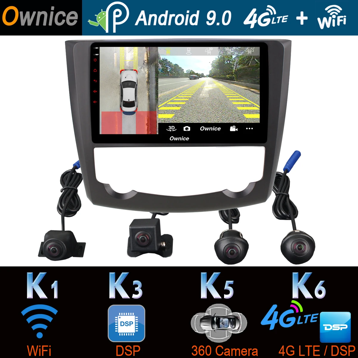 

360°Panoramic 4×Camera 4G WiFi Android 9.0 4G+64G SPDIF DSP CarPlay Car Multimedia Player for Renault Kadjar 2015-2019 GPS Radio