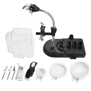 

Multi-Function 2.5X 5X 16X Auxiliary Clip LED Lamp Desk Magnifier with Stand Repair Magnifier With Led Light Tabletop Magnifier