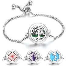 Novo pulseira de aromaterapia jóias óleo essencial difusor corrente ajustável árvore da vida asa coração aroma perfume medalhão pulseira