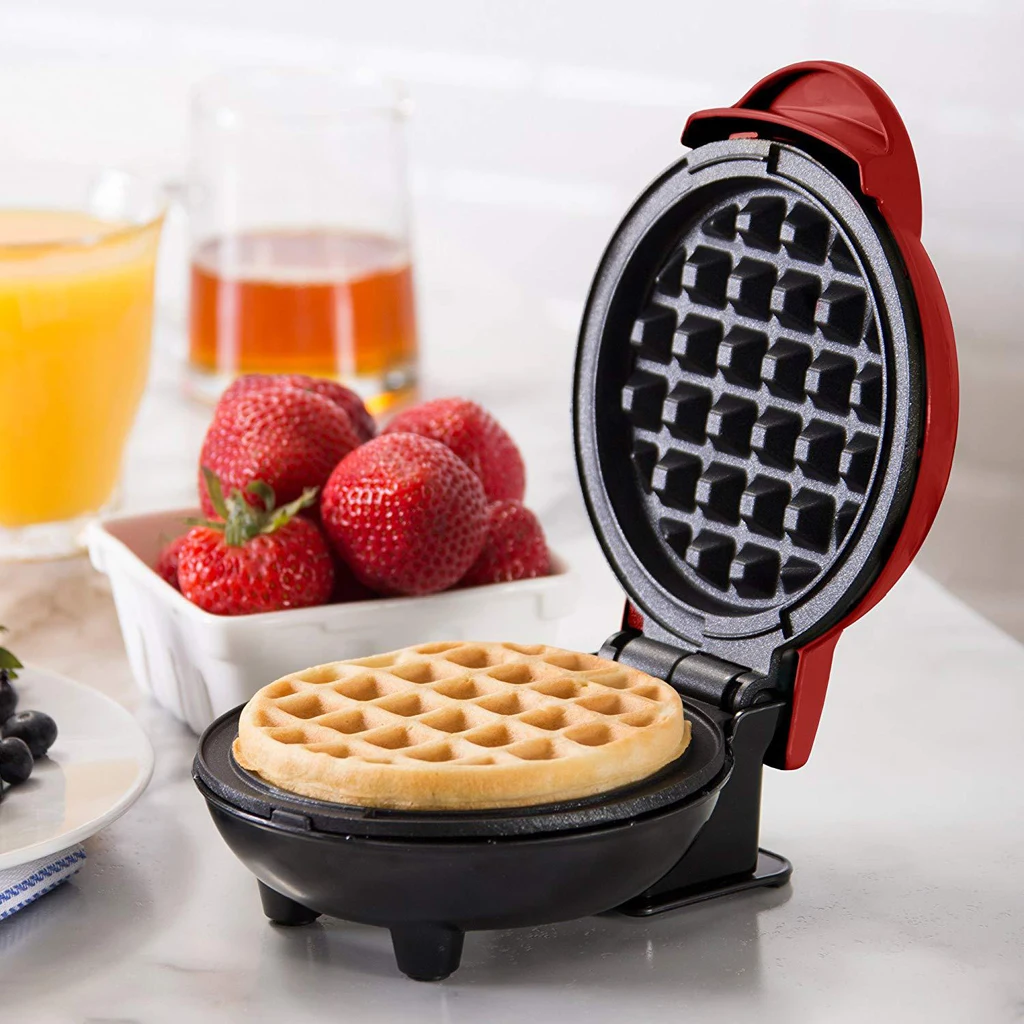 Мини вафельница машина классический завтрак Индивидуальный Круглый кухня с антипригарным покрытием