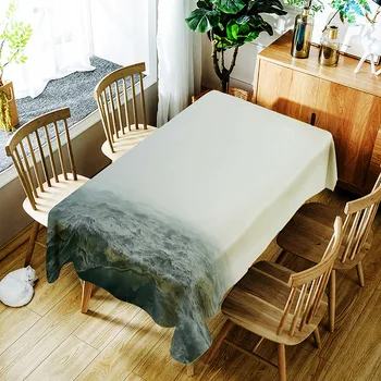 

Polyester Fabric Waterproof Tablecloth Kitchen Dining Table Decorations Home Rectangular Party Table Covers American Style Coffe