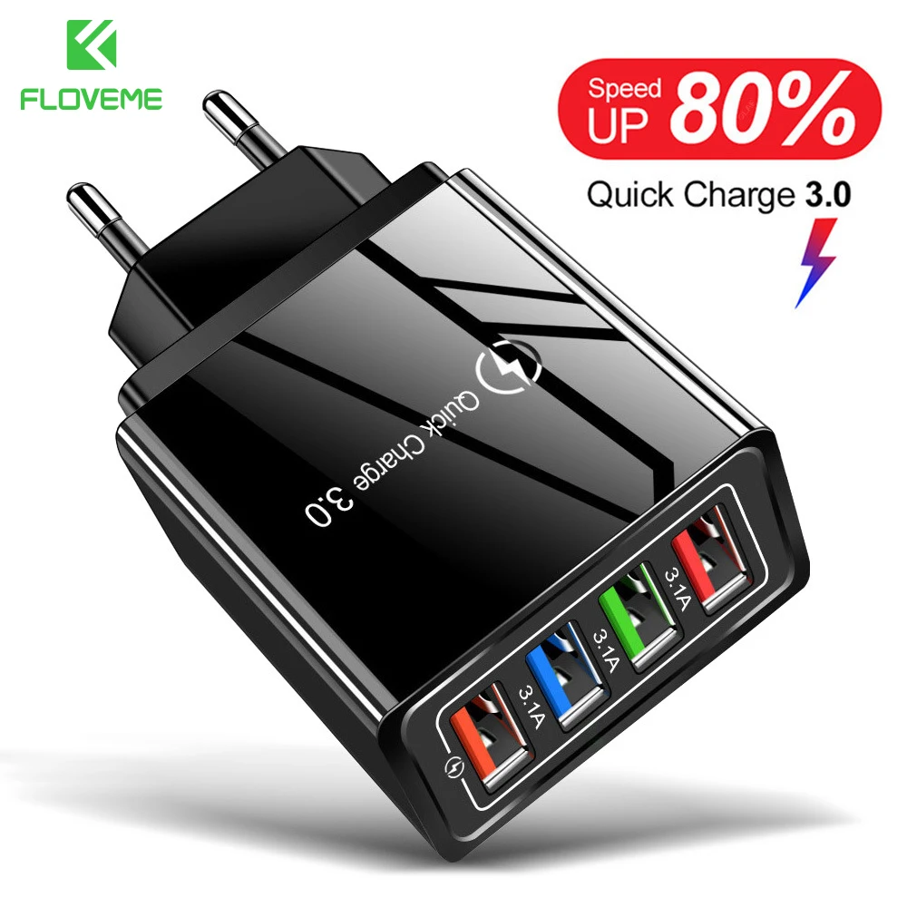 Quick Charge 3.0 USB Charger for Huawei Mate 30 Samsung S10 A50 Tablet QC Fast Wall Chargers US/EU Plug Adapte iPhone 11 | Мобильные