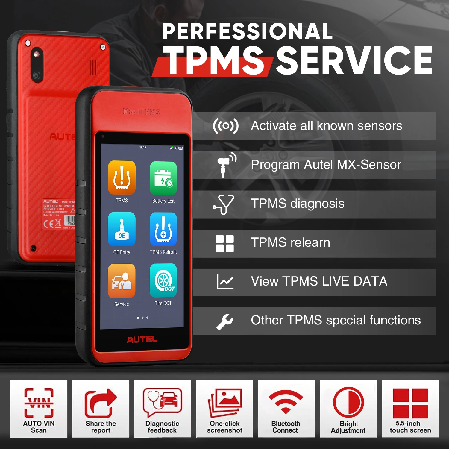 Autel MaxiTPMS ITS600E TPMS Diagnostics Service Scanner TPMS OBD2 ...