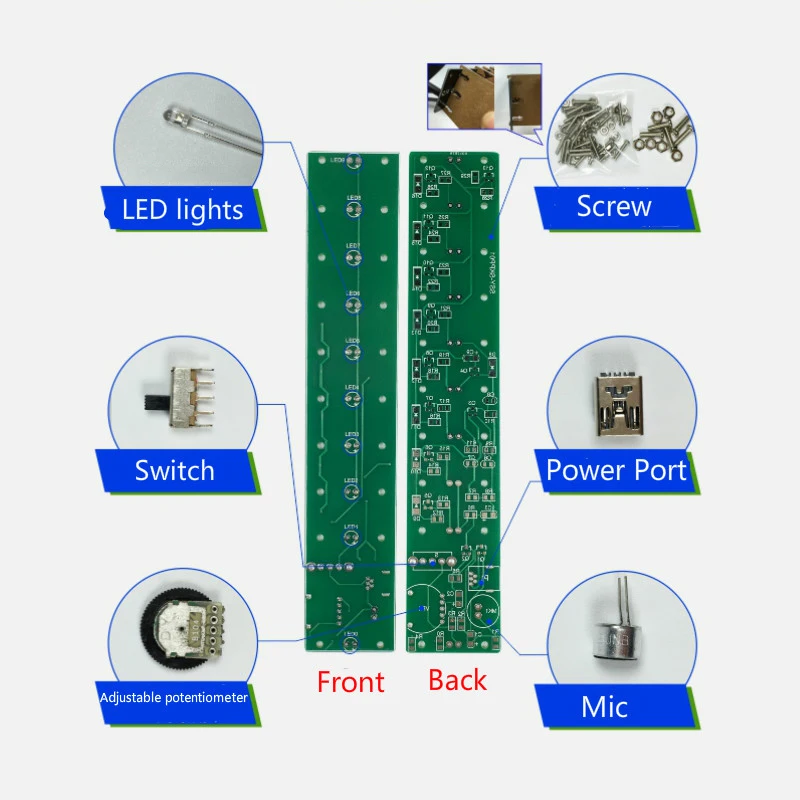 Горячая 3C-DIY VU Meter 10 уровневая Колонка светильник светодиодный профессиональный электронный кристалл Звуковое управление музыкальный спектр для домашнего кинотеатра