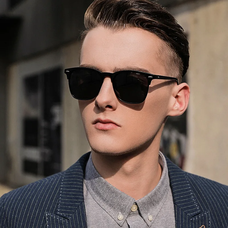 Classic Semi-rimless Sunglasses Men's 