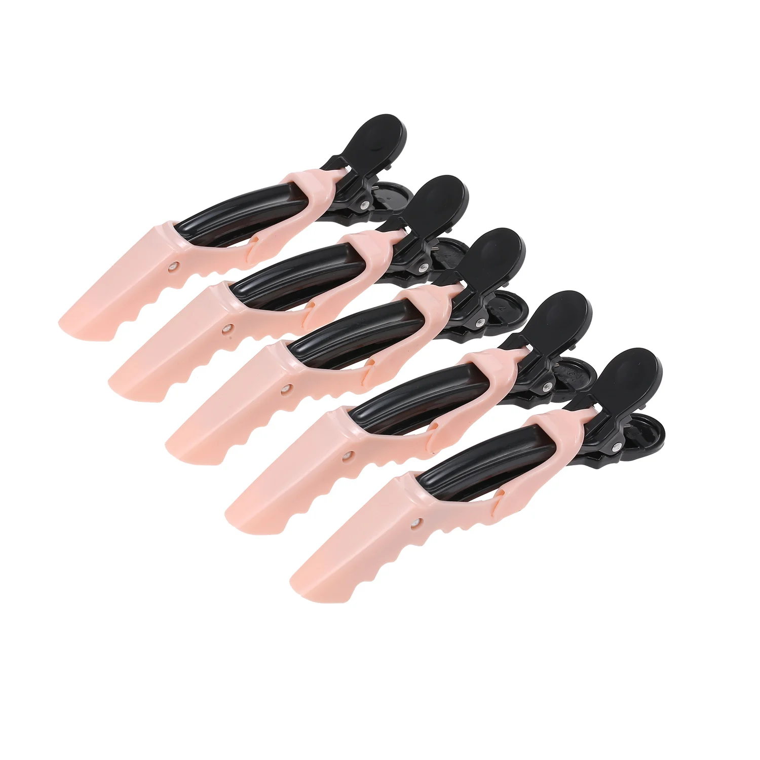 Black pink 5 шт. пластиковые Нескользящие заколки для волос, парикмахерские стильные зажимы для секций, зажимы для салонов аллигатора, заколки для волос для женщин и девочек - Цвет: Black pink