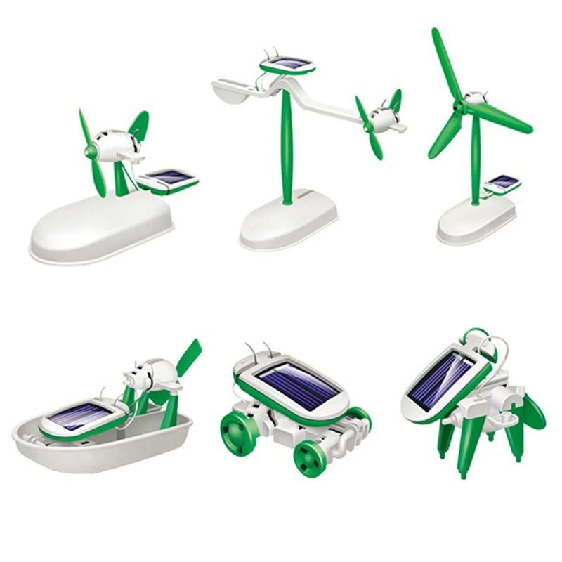 6 IN 1 Solar Robot Model Kit Science Toys for Children DIY Assemble Airplane