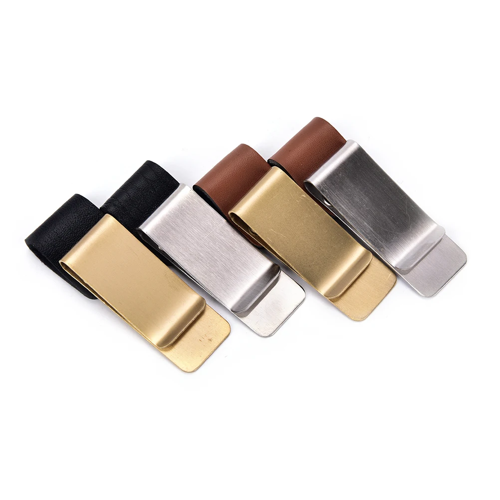 

1Pcs/set Creative metal pen holder Custom notebook clip genuine leather notebook paper folder