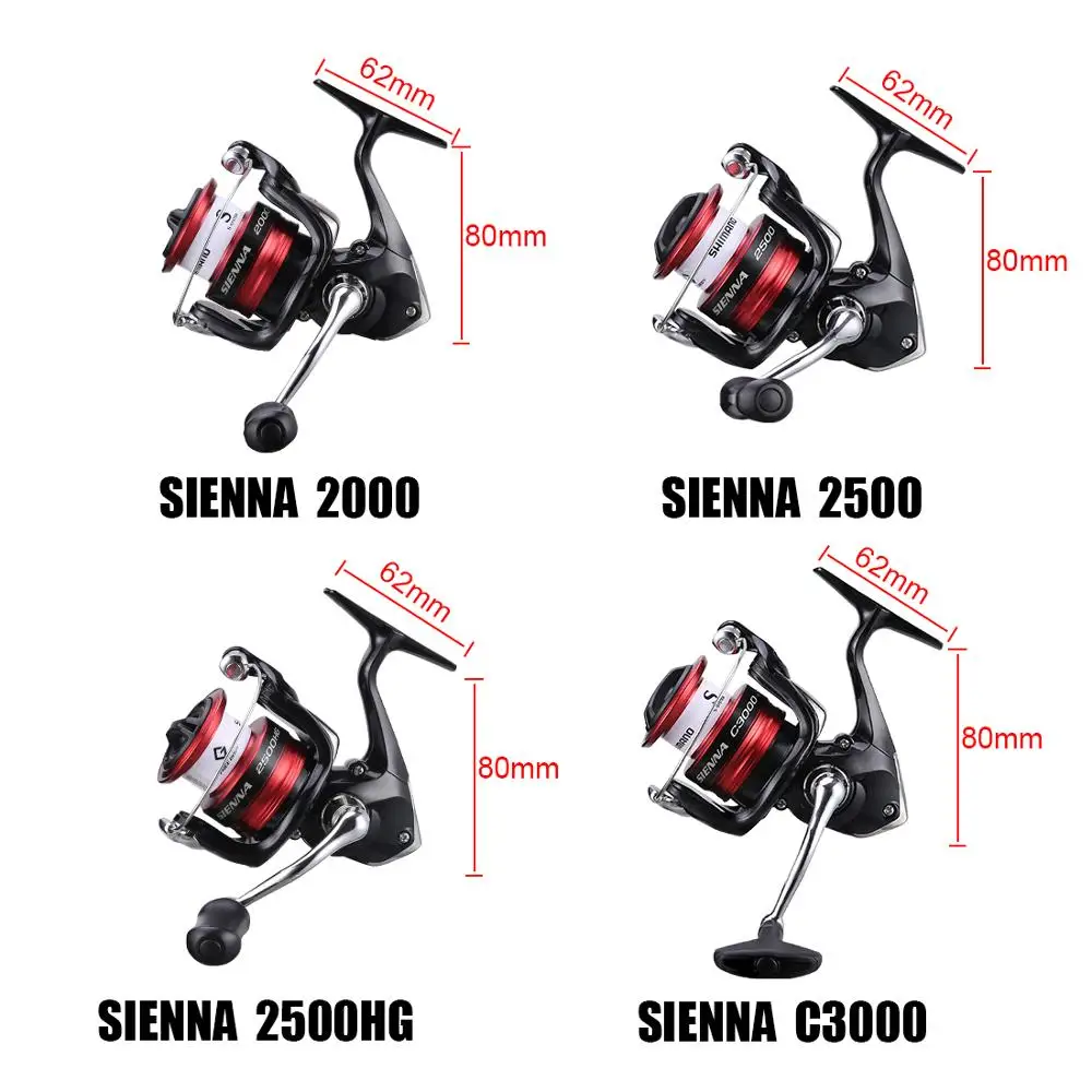 Катушка для спиннинга SHIMANO SIENNA FG 2000 2500 2500HG C3000 Спиннинг рыболовная Катушка 4BB AR-C катушки 3D Шестерни начинающих Морская Рыбалка снасти