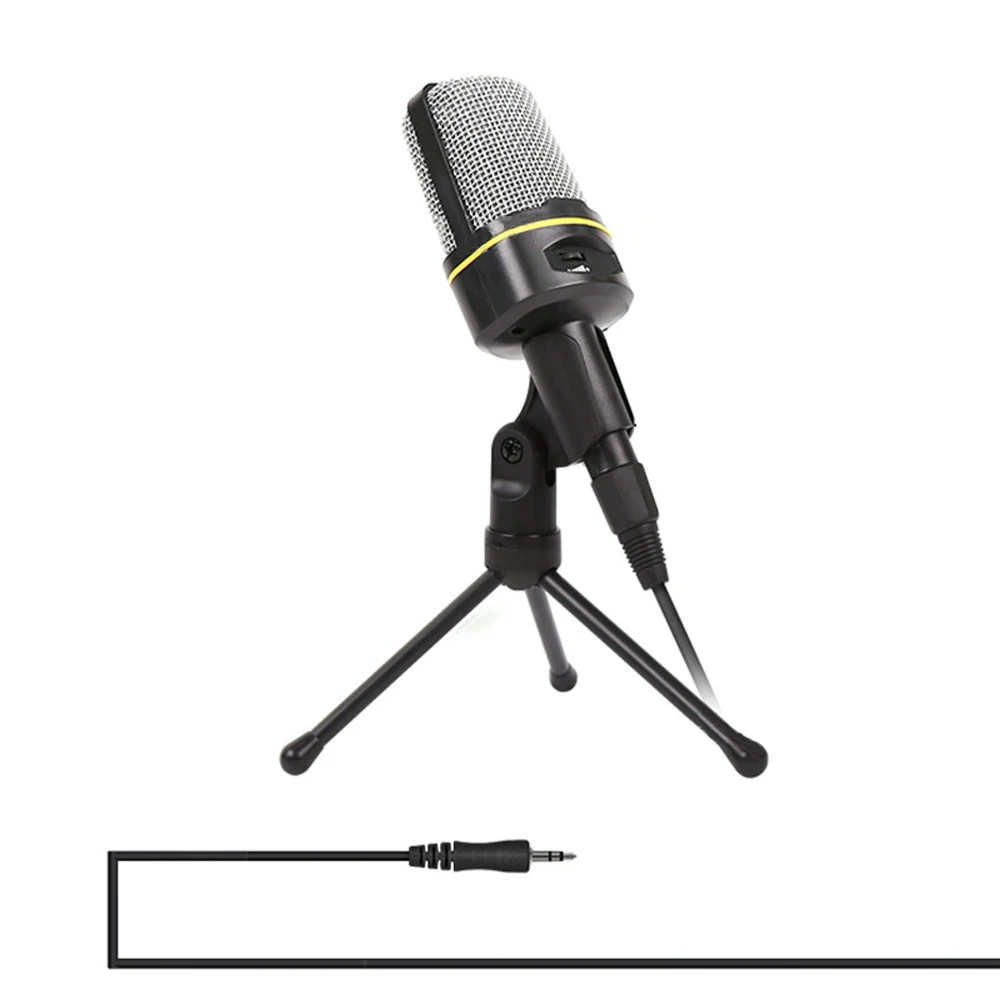 

Professional Desktop Condenser Computer Microphone 3.5mm Audio With Holder Stand for Youtube PC Streaming Voice Broadcasting