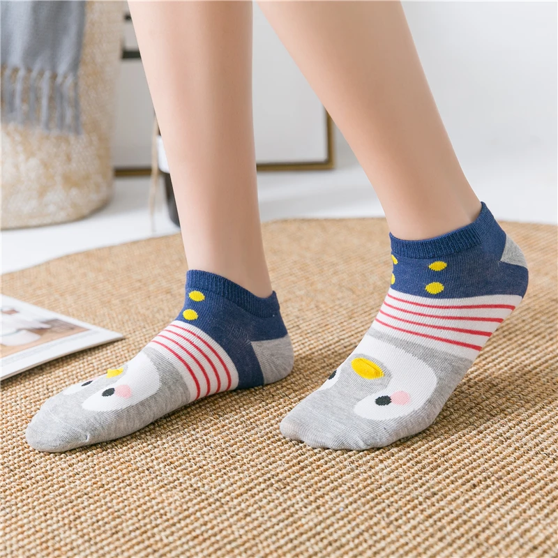 Мягкие хлопковые Kawaii Tide мультяшный любимец носки забавные женские милые счастливые животные маленький пингвин морской Косплей повседневные короткие носки