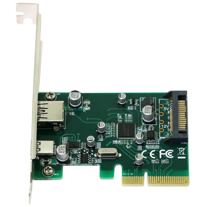 10 Гбит/с SuperSpeed Настольный ПК PCI Express Pcie x4 к USB3.1 type-A+ type-C хост-контроллер карта pcie 4x к usb 3,1 type-A адаптер