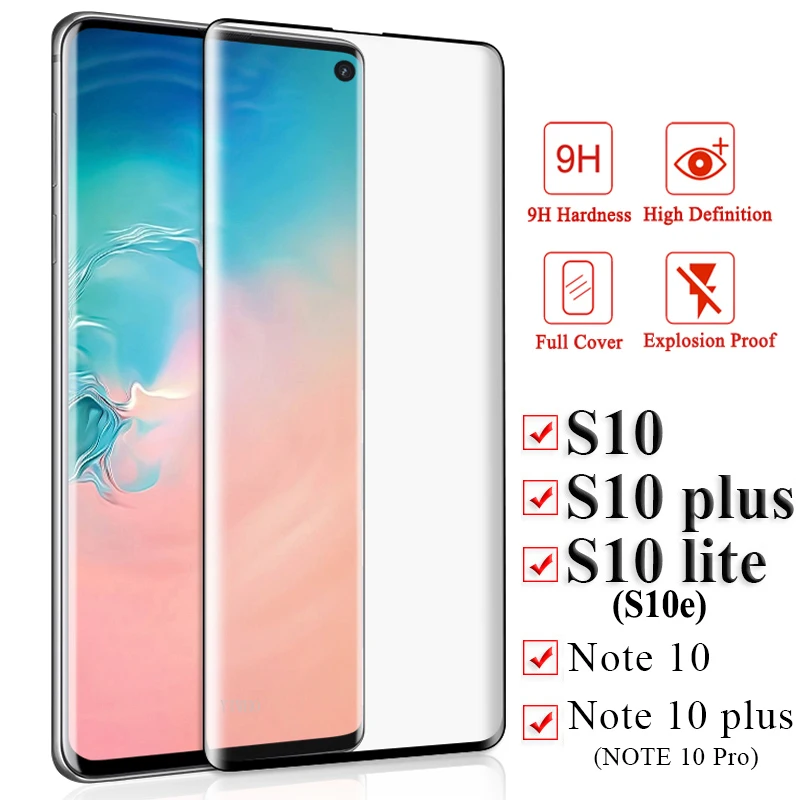 Защитное 3d-стекло для Samsung Galaxy S10 Plus S10E Note 10 plus + S E защитное стекло пленка |