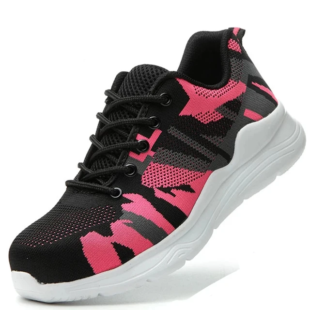 Fashion Safety Shoes Woman Work Boots Puncture-Proof Work Sneakers Woman Safety Boots Steel Toe Shoes Work Shoes Female Footwear Safety Work Shoes