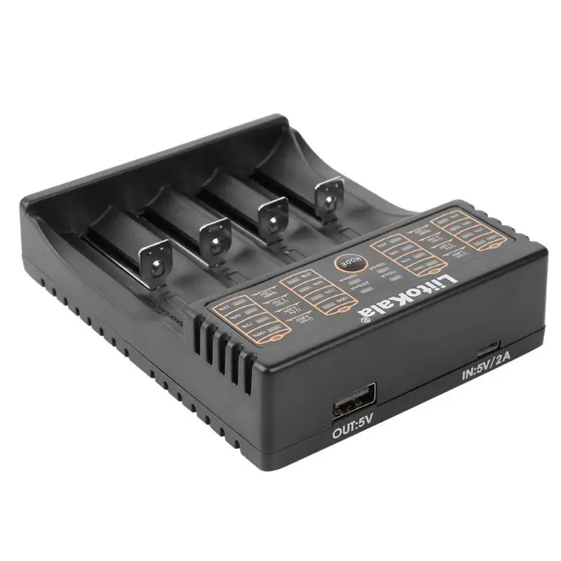 Lii-402 4 слота Смарт зарядное устройство ж/power Bank USB выход для 18650 26650
