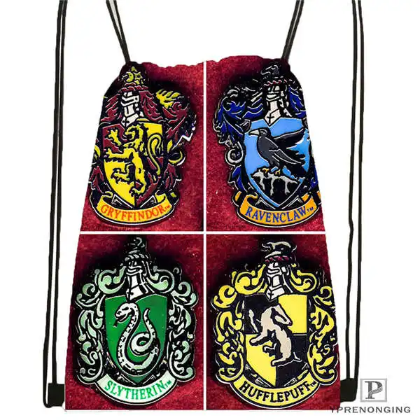 Custom hufflepuff-@ 01-походная сумка на шнурке милый рюкзак для детей(черная спинка) 31x40 см#180611-03-127 - Цвет: Drawstring Backpack