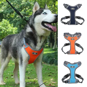 

Strong Dog Vest Harness for Medium and Large Dogs Comfy Padded Reflective Pet Dog Harness for Bulldog Husky Gold Retriever