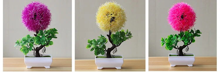 Artificial Flowers Bonsai Bright Color Lifelike Fake Artificial Plants Potted Plants Home Wedding Hotel Garden Decorations