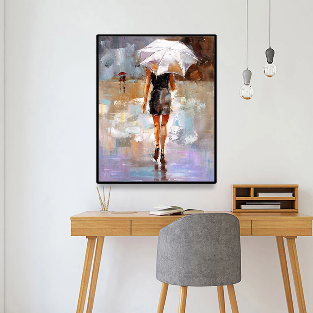 Laeacco Figure Painting Girl  Canvas Painting & Calligraphy Posters and Prints Wall Art Pictures for Living Room Home Decoration