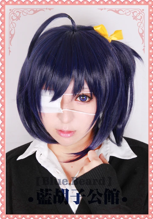 

Regardless of My Adolescent Delusions of Grandeur,I Want a Date! Takanashi Rikka Cosplay Wigs Dark Blue Short Hair+free wig net