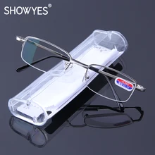 Очки для чтения с покрытием из смолы, мужские очки с твердым покрытием, женские очки, полуоправа, сплав, ридер, Гиперметропия, женские очки 007