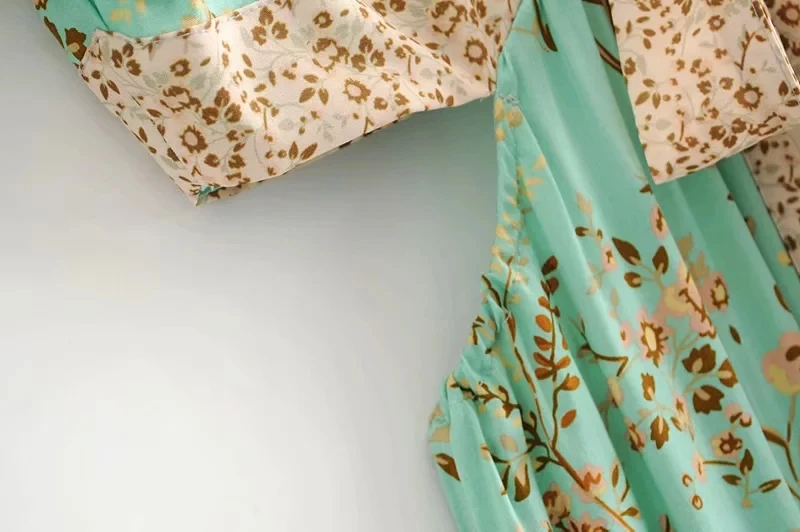 Summer long dress Vintage Floral Print Backless Chic Boho Dress Women With Sashes Asymmetrical Beach Dress Vestidos