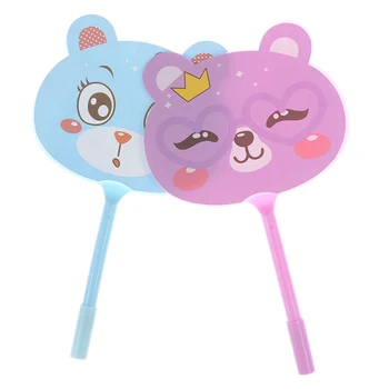 

2pcs Student Cute Kawaii Fan Plastic Ball point Pen Cartoon Animal Ball Pens For Kids Novelty Gift Korean Stationery Randomly