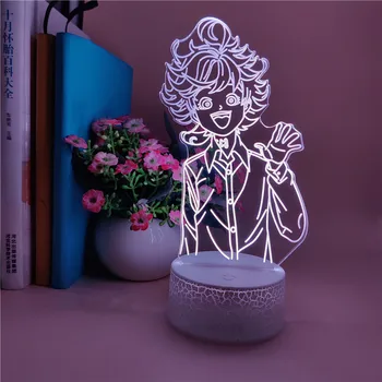 

The Promised Neverland Emma Figure Led 3D Night Light for Home Room Decor Children Holiday Gifts Japanese Manga Clock Base Lamp