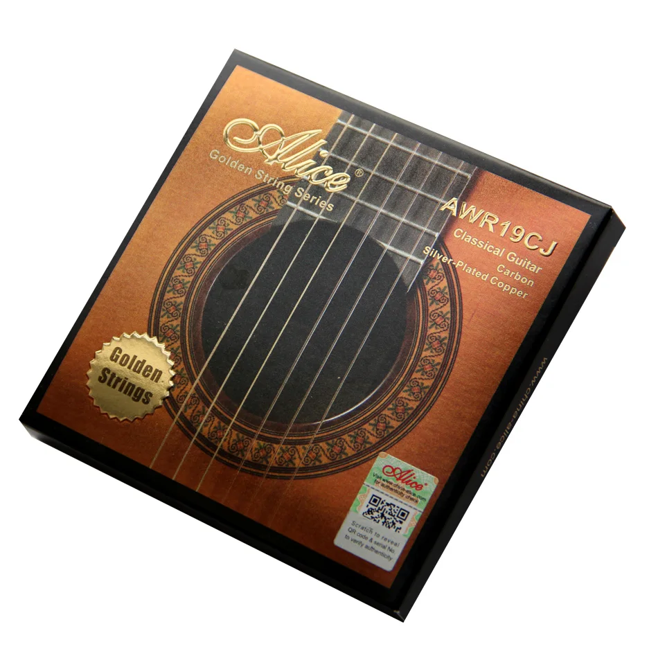 Acessórios para Guitarra Kit de Cordas para Violão Alice Clássica Cores Douradas Carbono Prata Cobre Revestido Awr19cj ti - Image 2