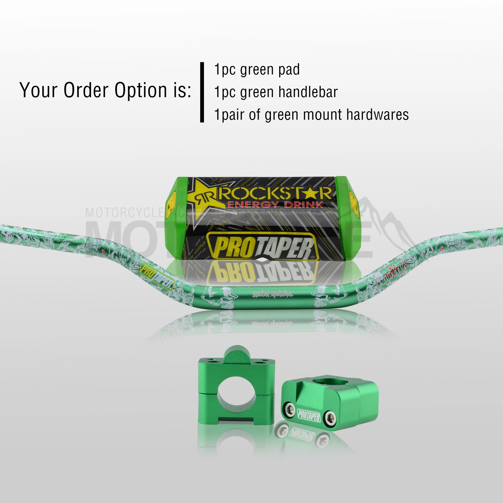 Green Combo3 Руль для Pro Taper Pack Bar 1-1/" Mulisha ручка бар колодки Захваты Pit Pro Гонки Грязь велосипед ямы мотоцикл с адаптер cnc - Цвет: Green Combo3
