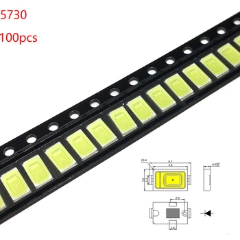 

100pcs 5630/5730-CW/WW 0.5W-150Ma 50-55lm 6500K White Light SMD 5730 5630 LED 5730 diodes (3.2~3.4V)