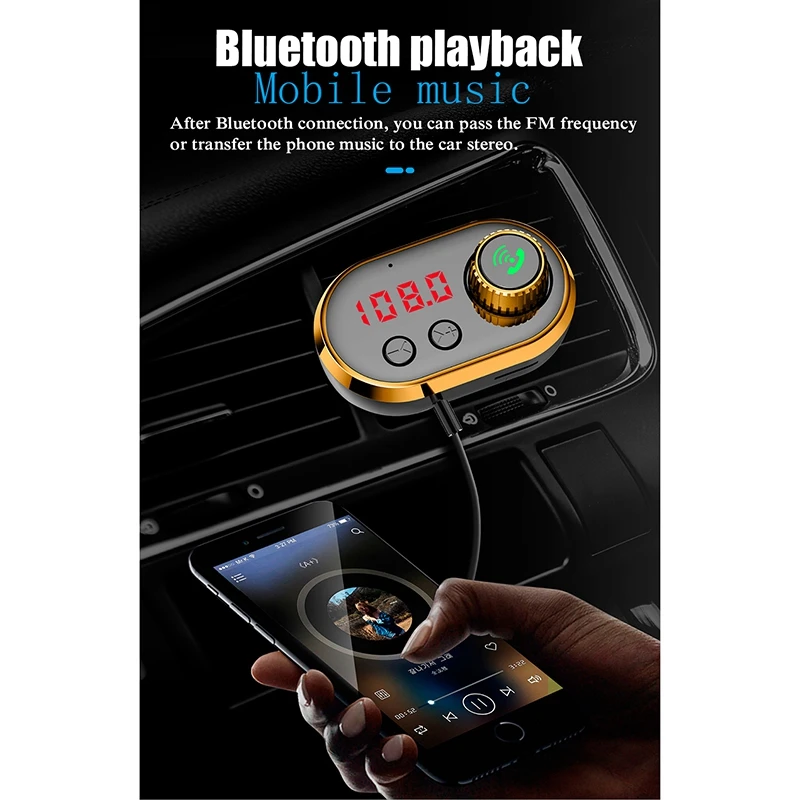 Автомобильный Bluetooth комплект fm-передатчик MP3-плеер Радио адаптер супер быстрое USB зарядное устройство