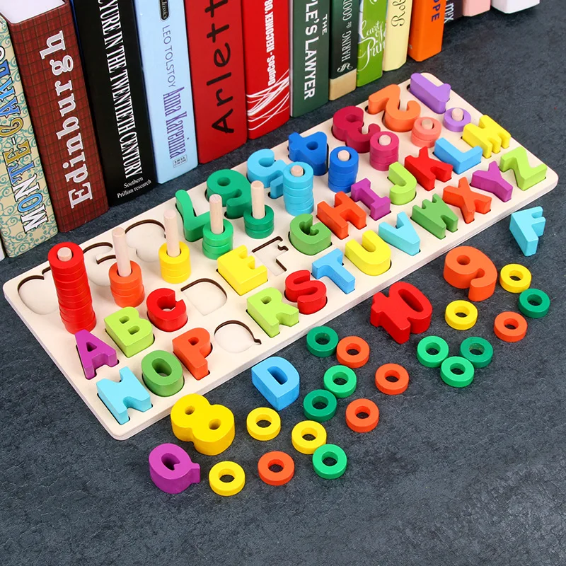 Montessori Educational Wooden Toys For kids Board Math Fishing Count Numbers Matching Digital Shape Match Early Education Toy