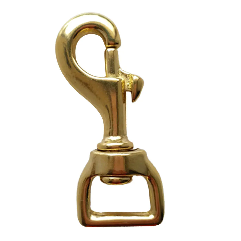 Brass Single Ended Square Swivel Eye Bolt Snap Hook Clip for Scuba Swimming Diving Scuba Diving Free Diving Kayak Boat Accessory